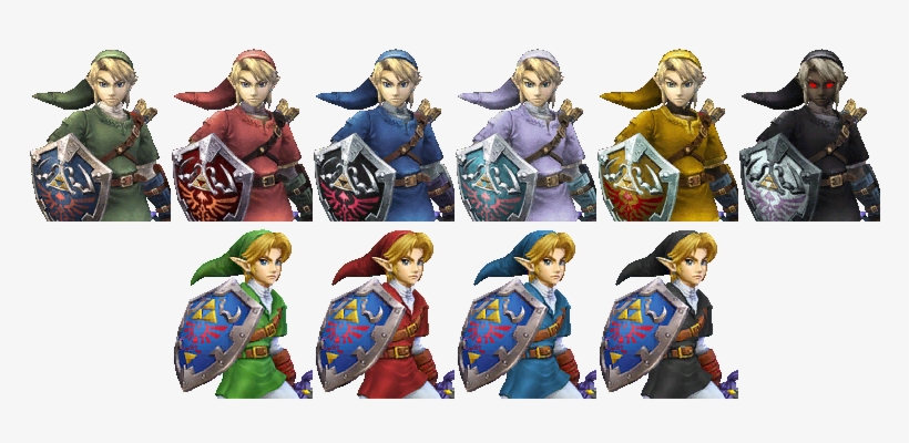 Link's Alternate Costumes In Pm - Super Smash Bros Ultimate Link Costumes, transparent png #1861615