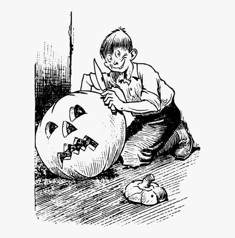 Pumpkin Comics Carving Mammal Cartoon - Clip Art, transparent png #1861789