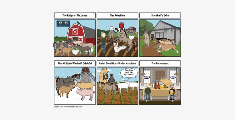 Animal Farm In Cartoons - Animal Farm, transparent png #1861865