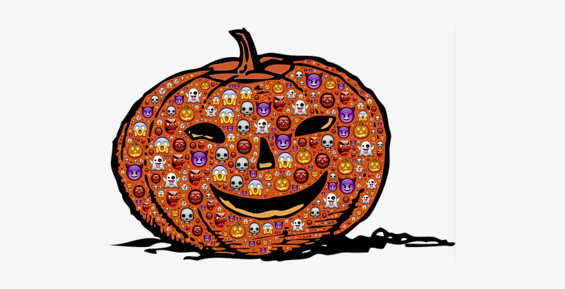 Pumpkin Jack O Lantern Halloween Emoji Sca - Halloween Backgrounds Public Domain, transparent png #1861897