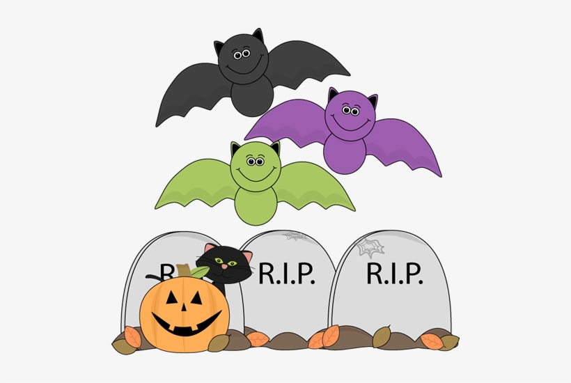 Fun Halloween Graveyard - Halloween Cute Bat Clipart, transparent png #1862302