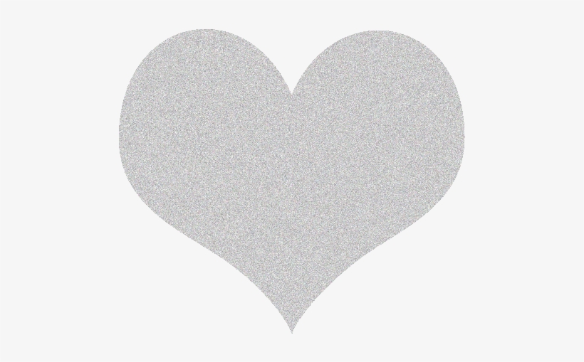 Hartje Glitter - Silver Glitter Heart Png, transparent png #1862364