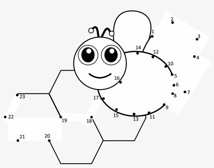 Western Honey Bee Connect The Dots Coloring Book Line - Bee, transparent png #1862415