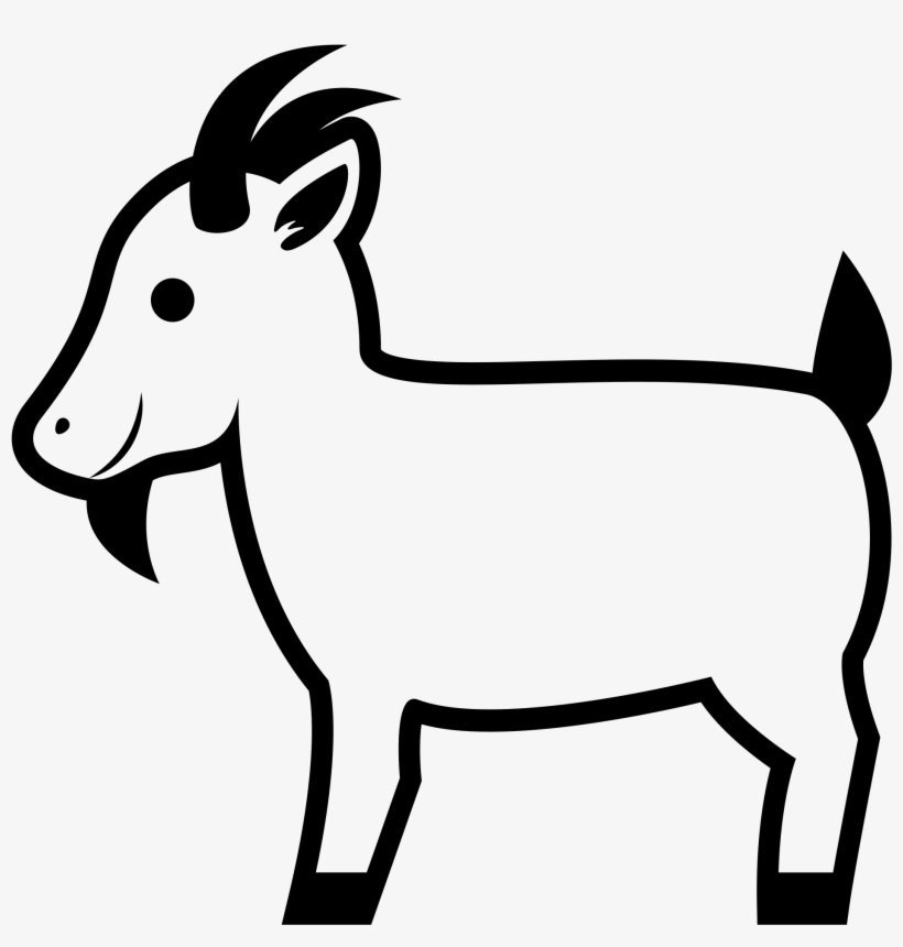 Open - Goat Emoji Black And White, transparent png #1862873