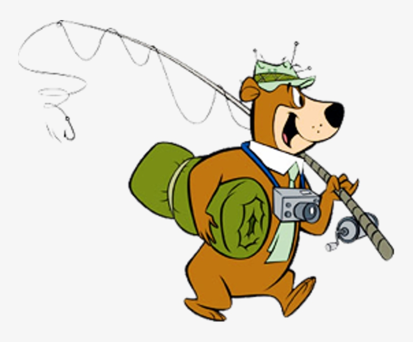 Yogi Bear Holding Something - Yogi The Bear Fishing, transparent png #1863107