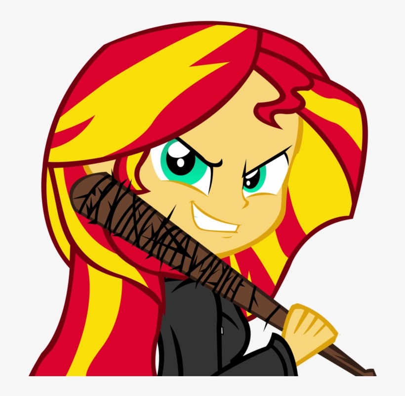 Ngrycritic, Baseball Bat, Clothes, Equestria Girls, - Sunset Shimmer The Walking Dead, transparent png #1864821