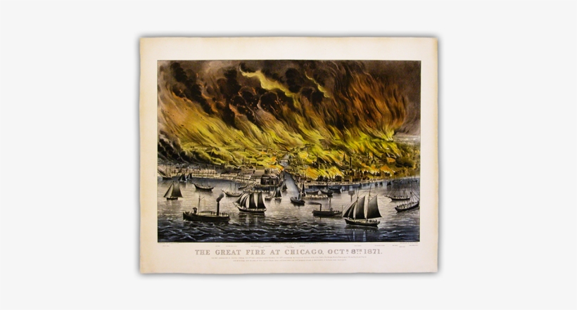 Chicago Fire - Great Fire At Chicago 1871, transparent png #1864931