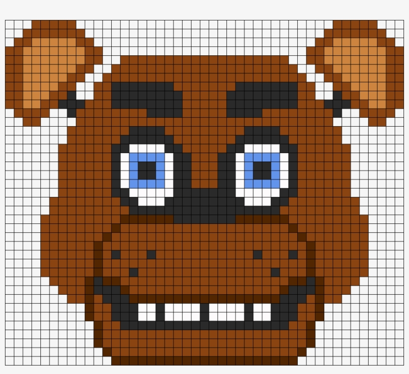 Freddy Fazbear Perler Bead Pattern / Bead Sprite - Minecraft Freddy Fazbear Face, transparent png #1866041