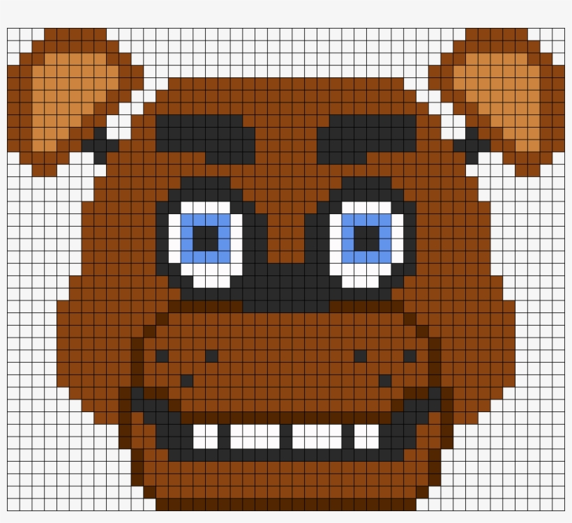 Freddy Fazbear Perler Bead Pattern / Bead Sprite - Minecraft Freddy Fazbear Face, transparent png #1866041