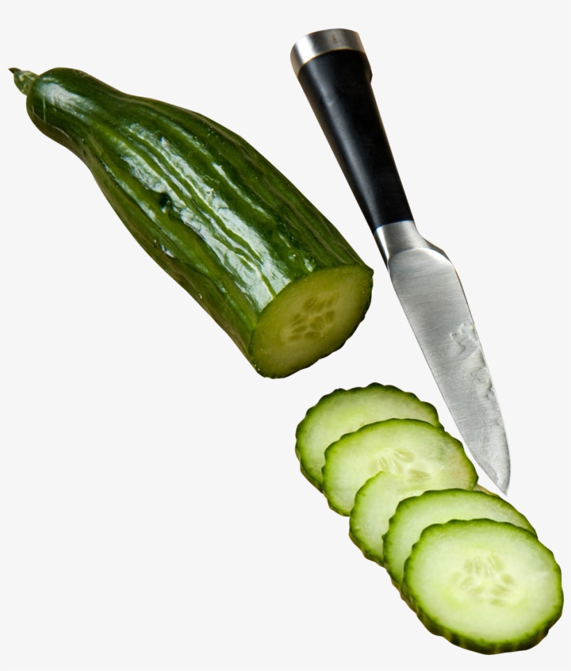 Cucumber With Knife Png Image - Cucumber, transparent png #1866118