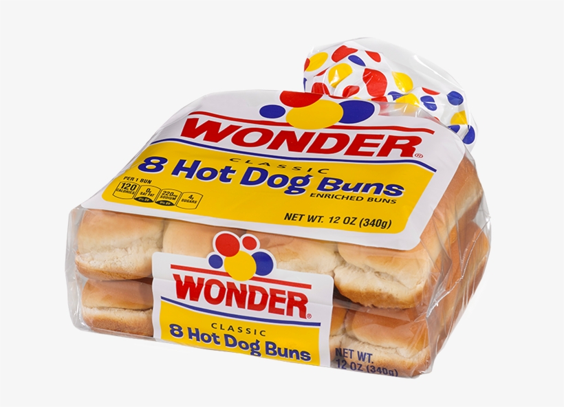Classic Hot Dog - Wonder Classic Enriched Hamburger Buns - 8 Count, 12, transparent png #1867120