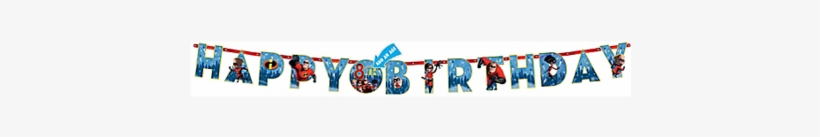 Incredibles 2 Happy Birthday Jumbo Letter Banner Kit - The Incredibles, transparent png #1868131