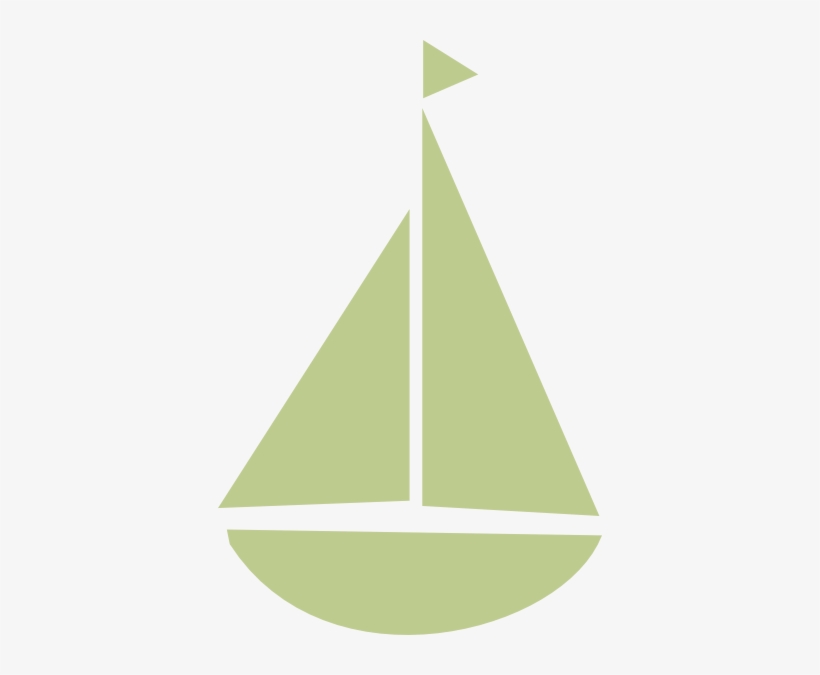 Sailing Clipart Triangle - Green Cartoon Boat, transparent png #1868191