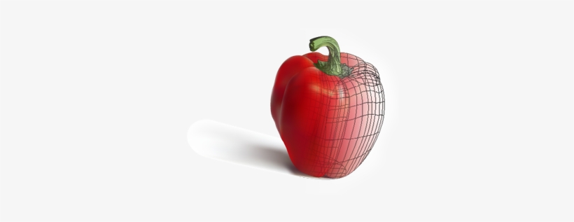 A Half-done Gradient Mesh Of A Red Pepper - Red Pepper, transparent png #1868774