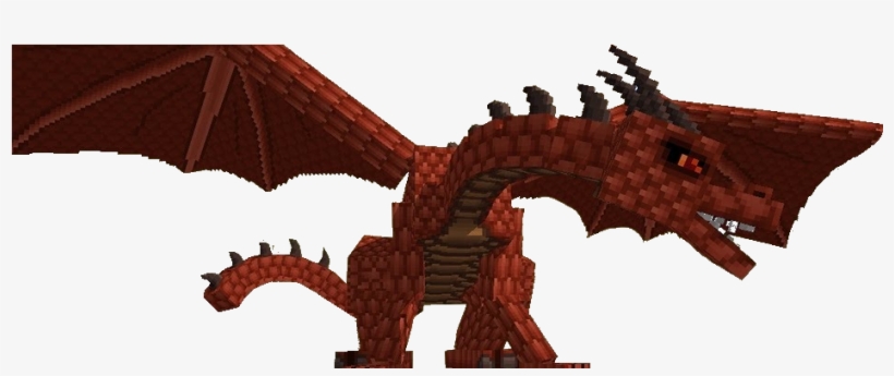 Each Wing Flap Raises The Dragon Two Blocks - Red Fire Dragon Minecraft, transparent png #1869302