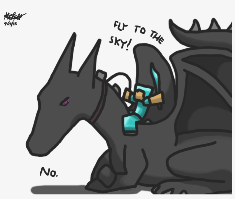 Riding An Enderdragon By Oneir - Baby Minecraft Ender Dragon, transparent png #1869322