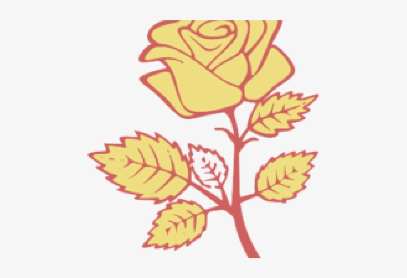 Yellow Rose Clipart Svg - Tranh Tô Màu Các Loại Hoa, transparent png #1869396