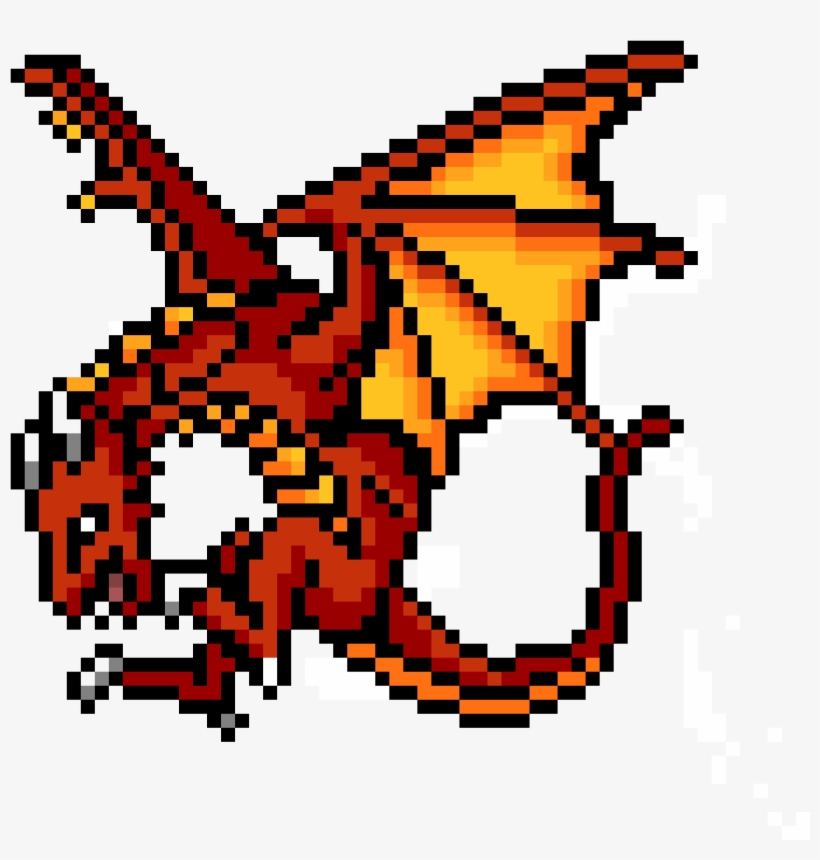 Fire Dragon - No Copyright Pixel Art, transparent png #1869862