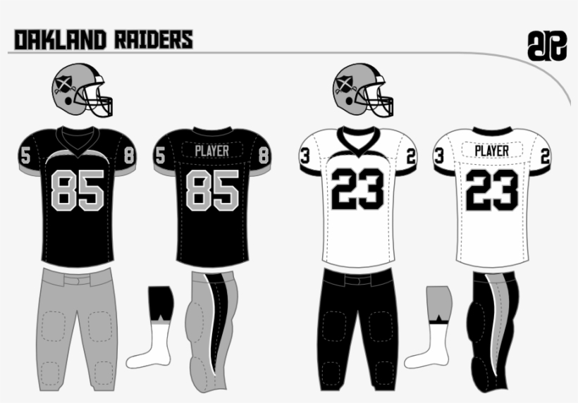 Oaklandraiders - Football Uniform American Football Jersey Template, transparent png #1870309