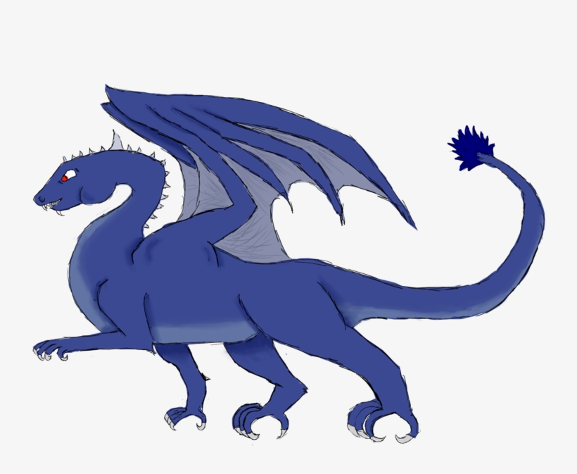 Blue Fire Dragon - Digital Art, transparent png #1870381
