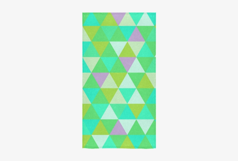 Green Geometric Triangle Pattern Bath Towel - Triangle, transparent png #1870557