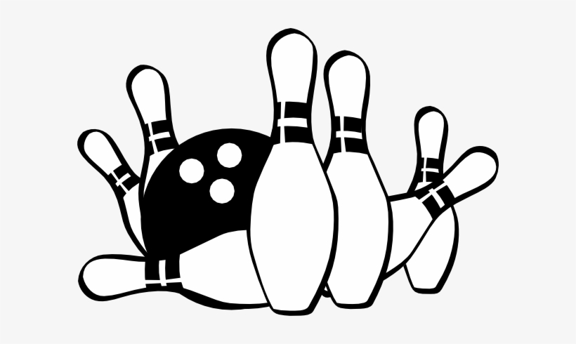 Bowling Strike Clipart - Bowling Clip Art Black And White, transparent png #1870746