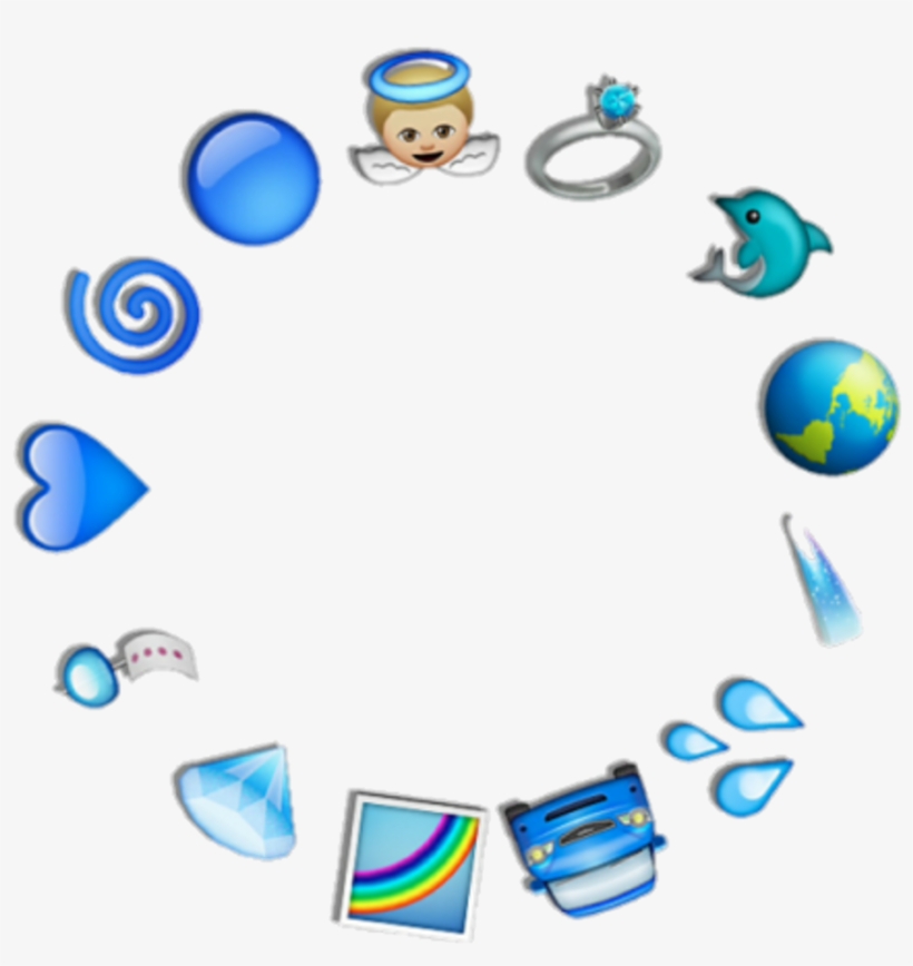 Blue Emoji Angel Delphin Rainbow Car Diamond Heart - Blue Emojis Overlay, transparent png #1871233