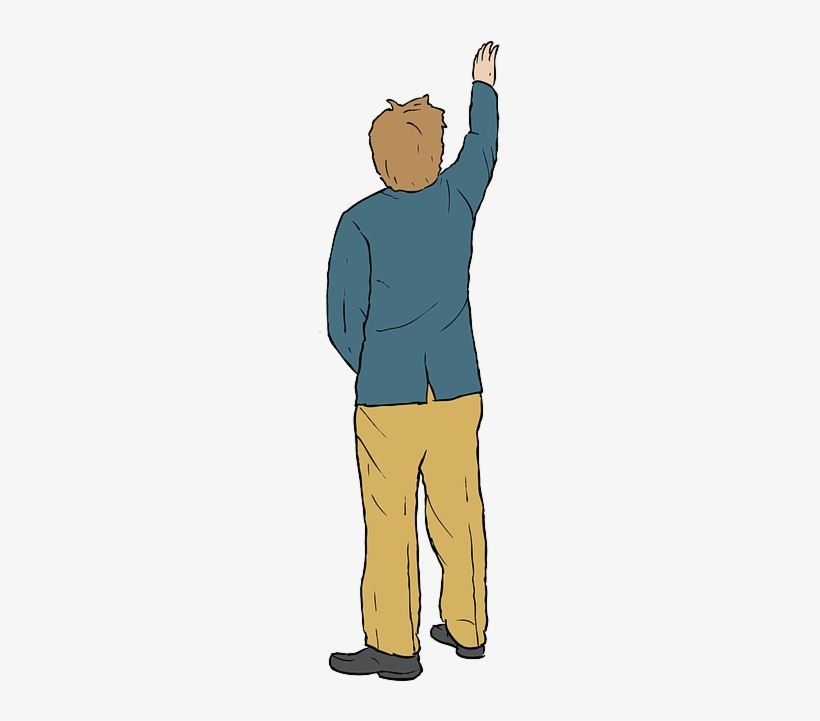 Man, Person, Human, Cartoon, Jacket, Reaching, Reach - Cartoon Man Reaching, transparent png #1871254