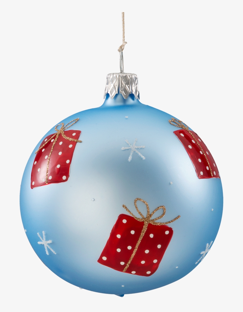 Christmas Bauble Light-blue, Matt With Presents, 7 - Christmas Ornament, transparent png #1873961