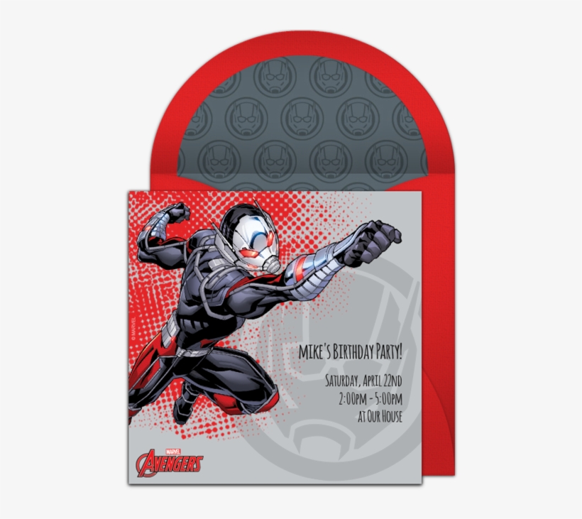 Avengers Ant-man Online Invitation - Iron Man, transparent png #1874743