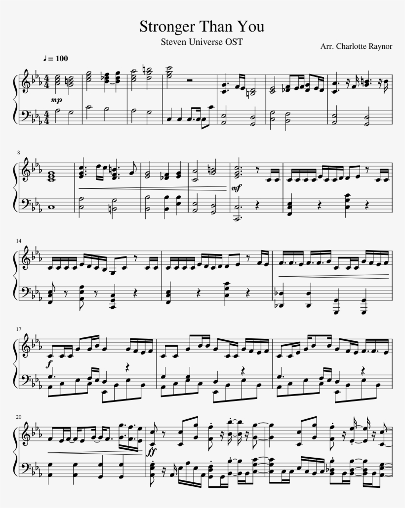 Stronger Than You Sheet Music For Piano Download Free - Stronger Than You Partitura Piano, transparent png #1875746