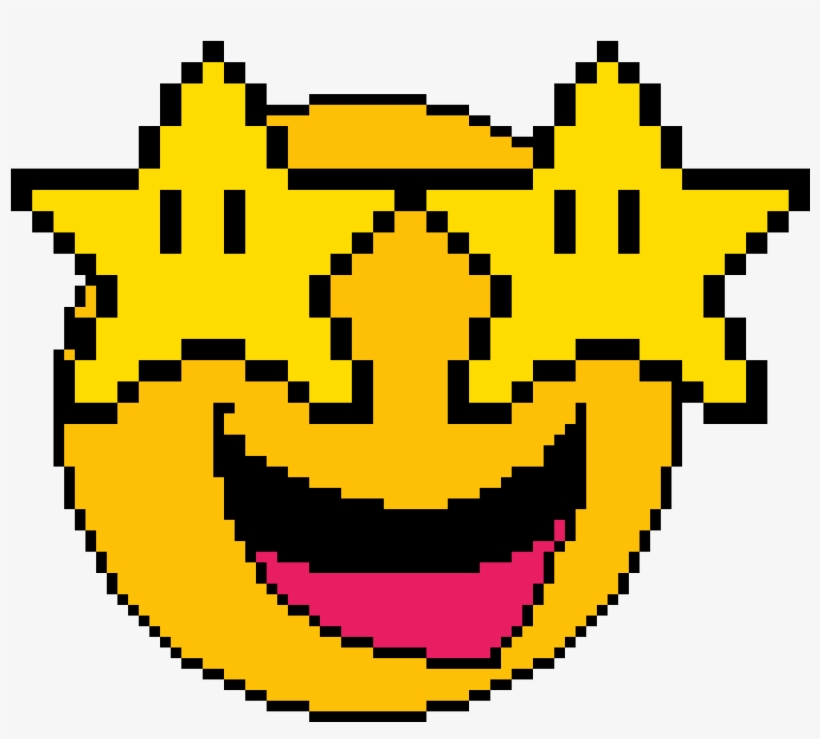 The Grinning Star Emoji - Pixel Art Circle, transparent png #1876542