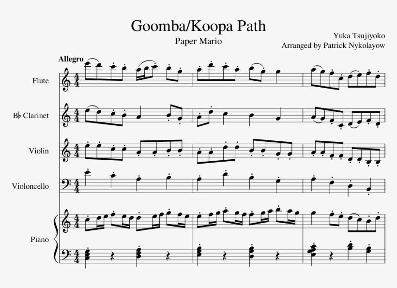 Goomba/koopa Path - Sheet Music, transparent png #1876816
