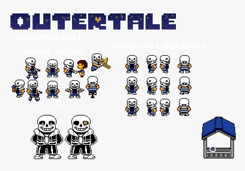 Outertale Sans Spritesheet By Toreodere On Deviantart - Outertale Sans Sprites, transparent png #1877797