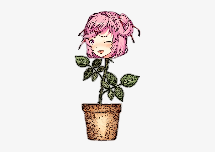 Oc Edited Medialewd Plantsuki - Rose Flower Painting In Pot, transparent png #1878470