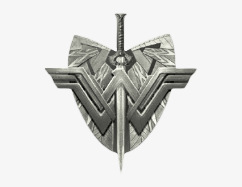 Wonder Woman Shield And Sword Pewter Lapel Pin - Wonder Woman Logo Sword, transparent png #1878746