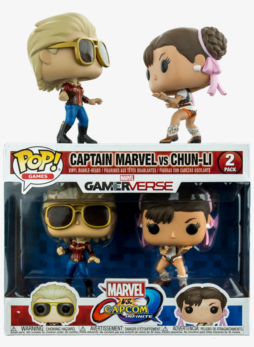 Marvel Vs - - Funko Pop! Marvel Vs Capcom - Captain Marvel Vs Chun-li, transparent png #1879506