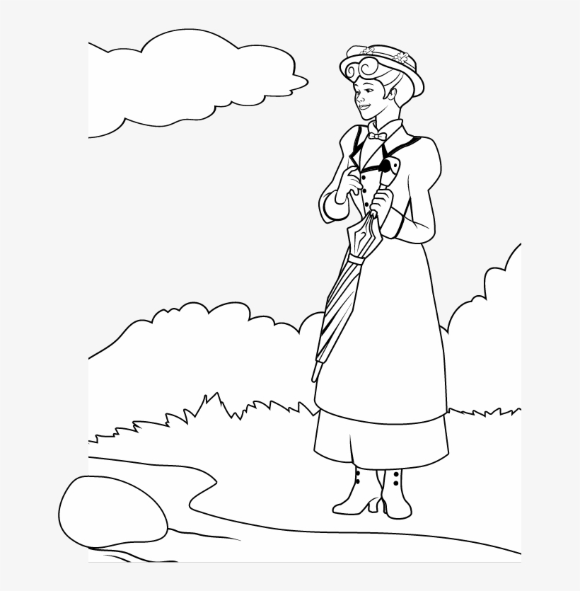 Free Coloring Page How To Draw Mary Poppins, Julie - Julie Andrews Coloring Pages, transparent png #1879774