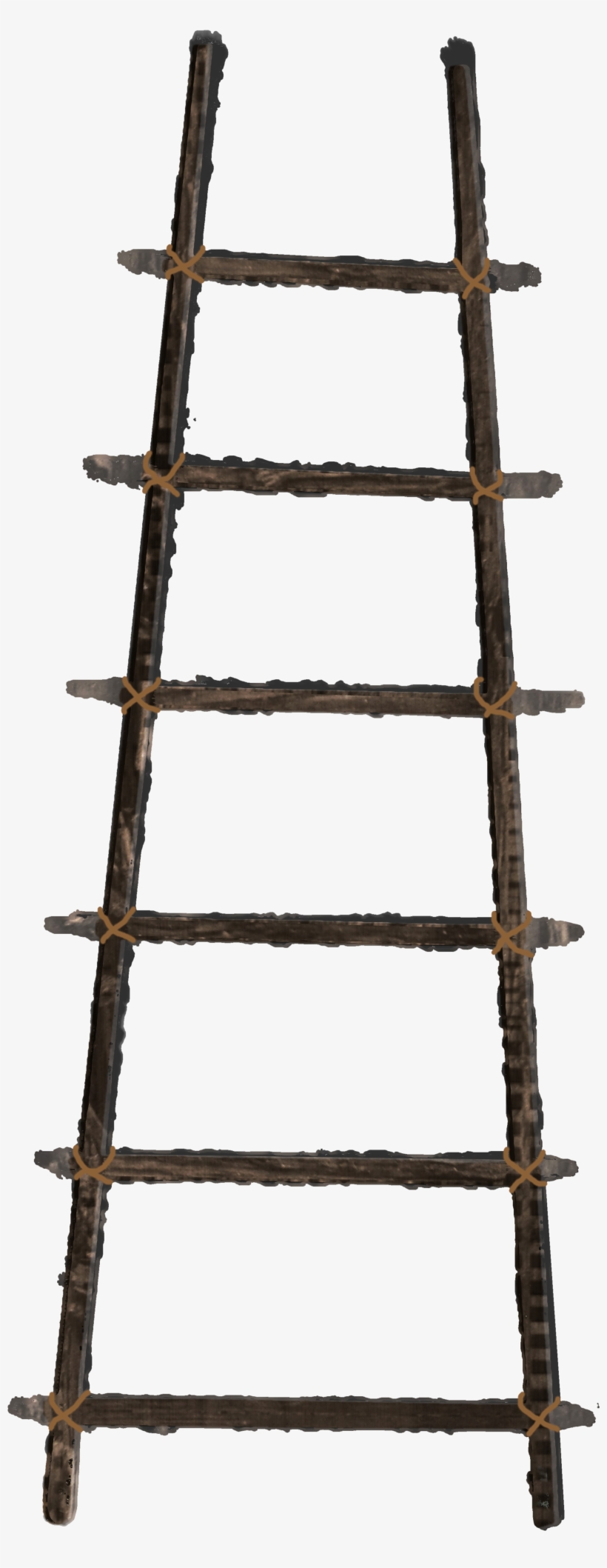 Old Wooden Ladder Png Stock With Rope Large - Brown Ladder Png, transparent png #1880167