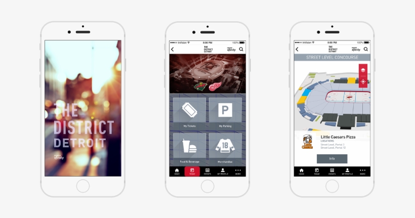 The District Detroit Mobile App, Presented By Xfinity, - Detroit Red Wings Mobile Ticket, transparent png #1880436