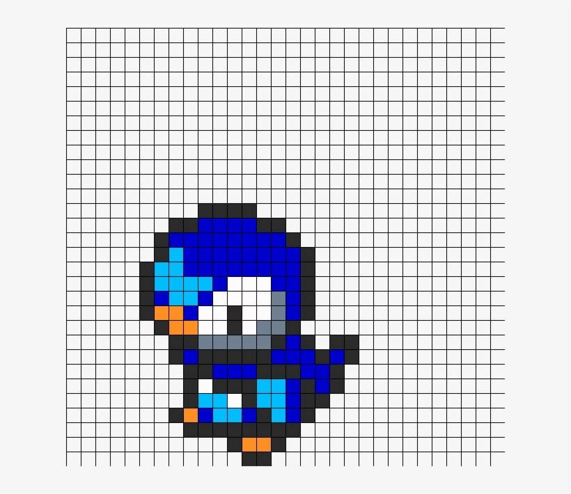Fuse Bead Piplup Perler Bead Pattern / Bead Sprite - Pokemon Pixel Art Piplup, transparent png #1881085