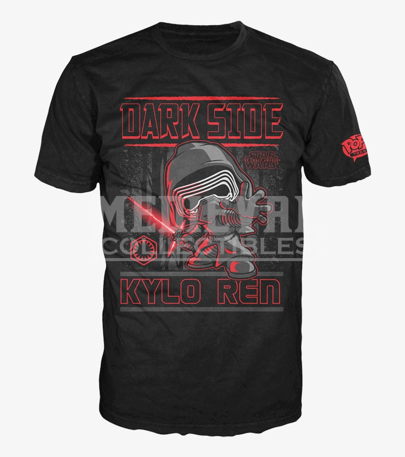 Kylo Ren Poster T-shirt - Pop Tees Star Wars Dark Side Kylo Ren Men's T-shirt, transparent png #1881087
