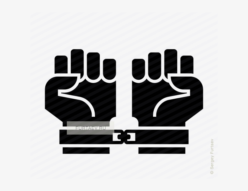 Vector Icon Of Hands In Handcuffs - Chained Hands Icon, transparent png #1881532