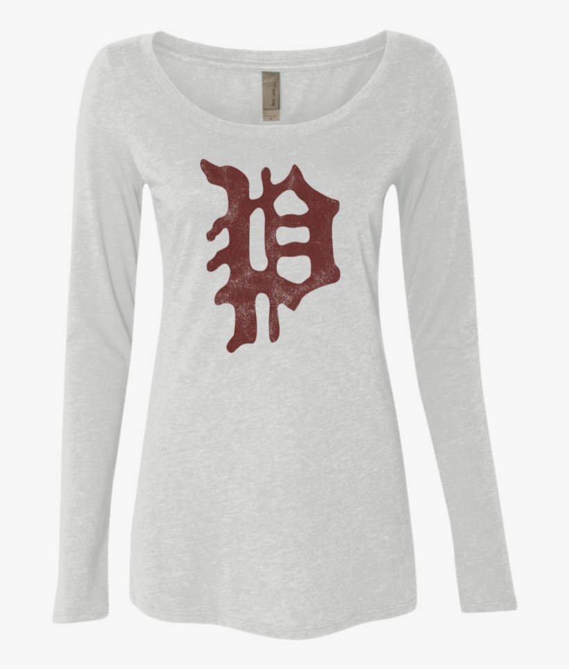 Retro Philadelphia Baseball Ladies' Triblend Ls Scoop - Scoop Neck, transparent png #1881581