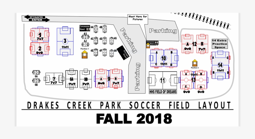 Field Maps - Drakes Creek Park Soccer Field Map, transparent png #1881972