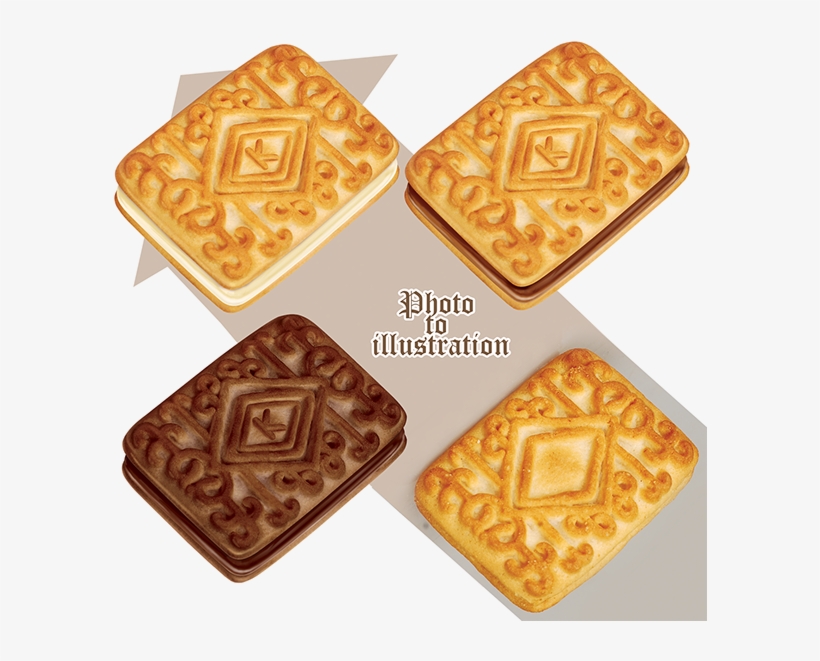 Illustration Of Sandvich Biscuits With Cream - Royal Icing, transparent png #1882986