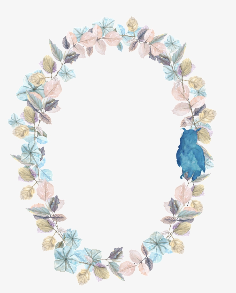Hand Painted Oval Garland Transparent Png - Wreath, transparent png #1883218