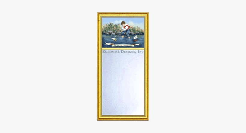 Children's Boy Or Girl Mirror - Nyu Eglomise Mirror With Gold Frame 74882, transparent png #1883527