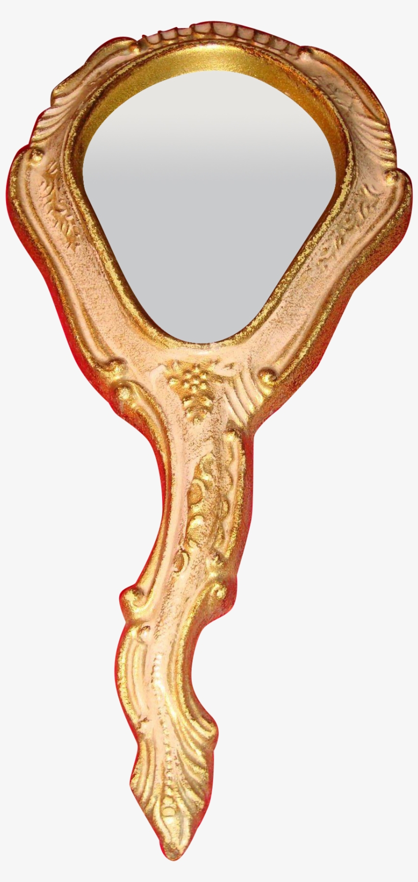 Italian Florentine Vanity Hand Mirror With French Flair - Wood, transparent png #1884055