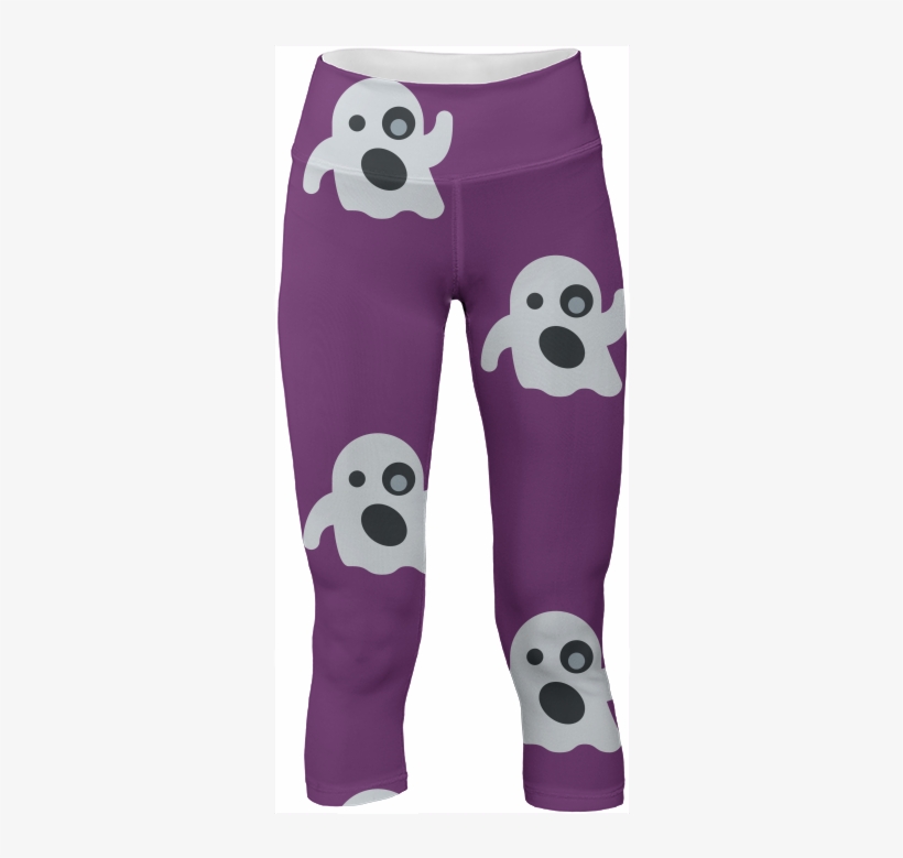 Ghost Emoji Yoga Leggings Pants $65 - Pajamas, transparent png #1884633